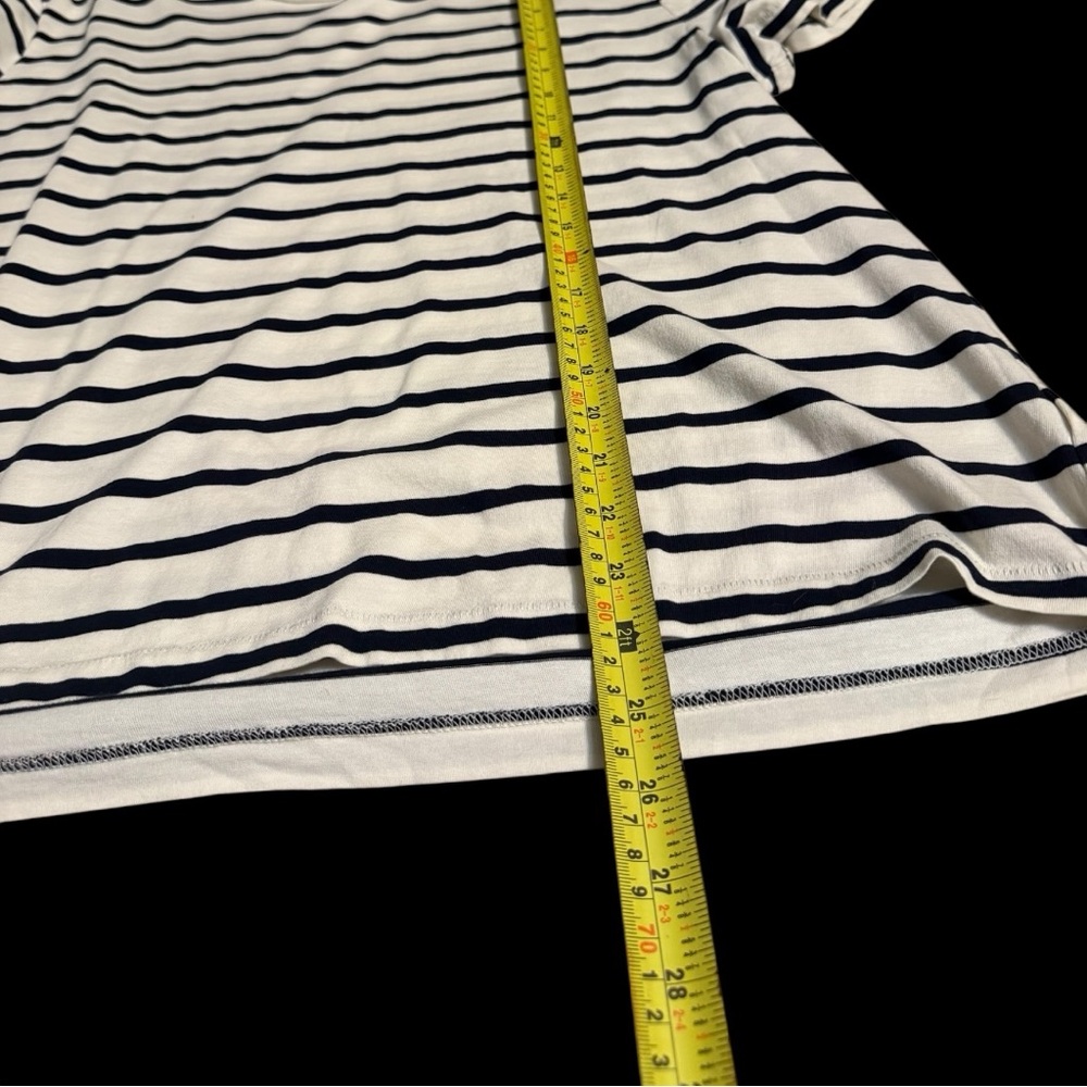 GAP women’s Organically Grown Cotton Striped Crew Neck T-Shirt White Navy XXL - Picture 5 of 5